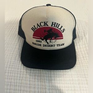 Rhude Black Hills Hat In Black & Vintage White